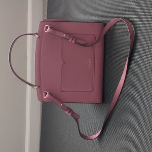 Kate Spade Pink Purse with Heart Clasp - minor scratches and scuffs